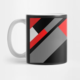 Red, Black, and White and Grey Pattern Mug